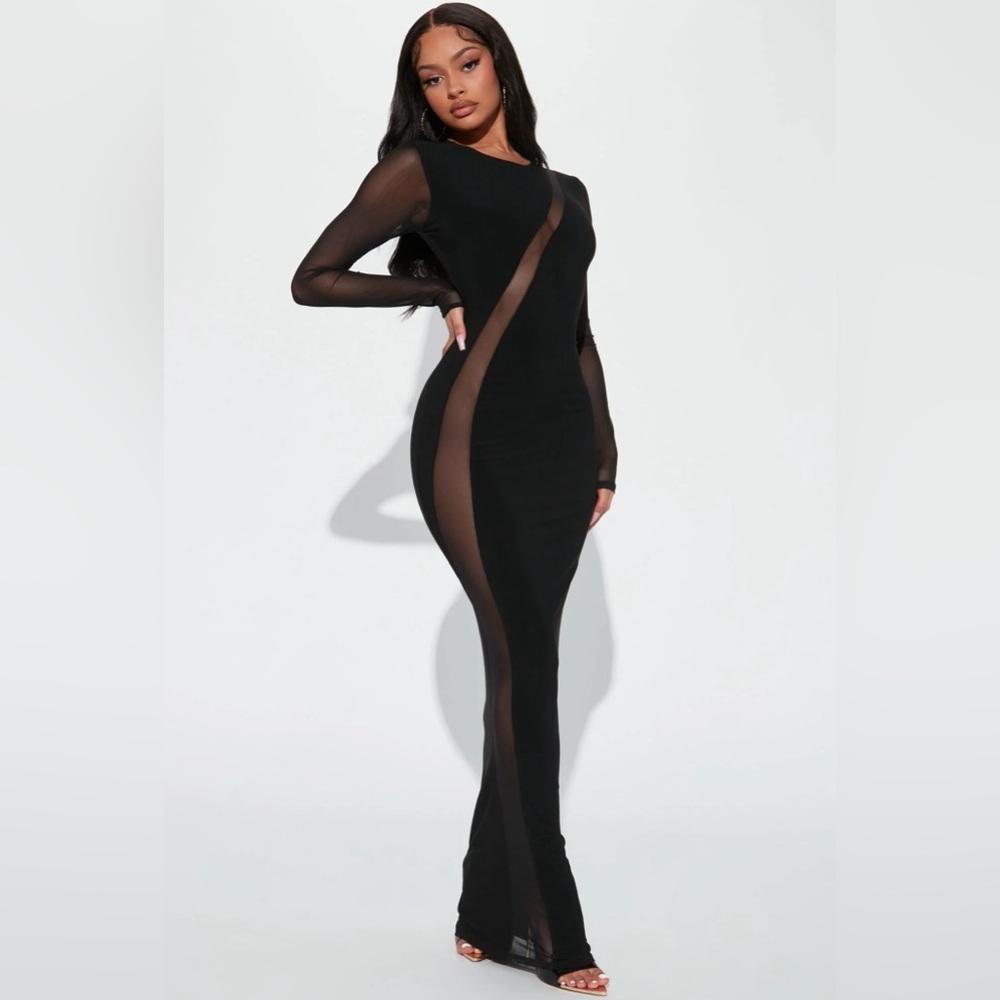 Fashion Nova Black Lydia maxi dress size small